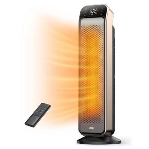 DREO 1500W Solaris Max 25" Ceramic Space Heater Oscillating Fast Heat and Ultra-Quiet ECO Mode Remote