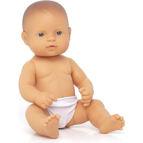 Miniland Doll 12 5/8'' Caucasian Boy (Polybag) - Made in Spain, Anatomically Correct, Quality, Inclusion