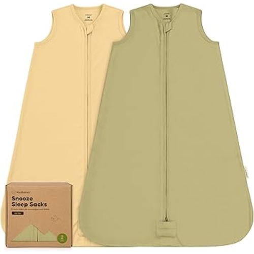 2-Pack Baby Sleep Sacks, Zipper Wearable Blanket - 0.5TOG Organic Cotton, Lightweight,Soft Cozy Toddler Sleeping Sack 6-12 months, Easy to Wear Large Newborn Transition Swaddles Sleepsacks(Avocado, M)