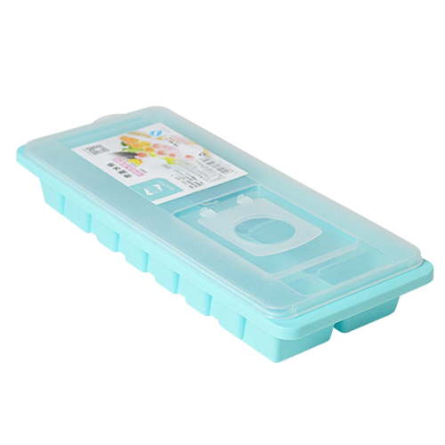 ​16-Cavity Leakproof Ice Cube Tray with Lid - BPA-Free Food Grade Plastic, Stackable Freezer Organizer for Cocktails & Jelly Molds (10.08"x4.13" Arctic-Tested -4°F~248°F)​​ Blue