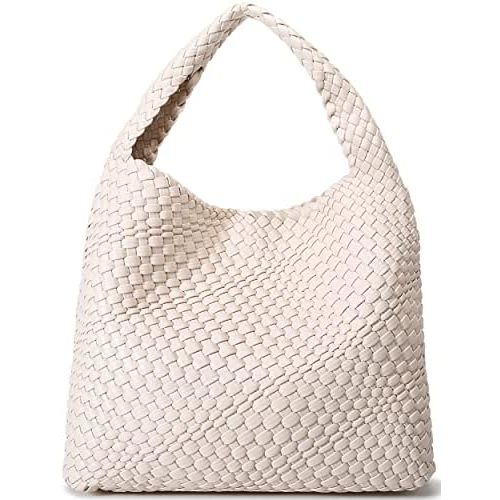 Queenoris Fashion Woven Purse for Women Top-handle Shoulder Bag Soft Summer Hobo Tote Bag
