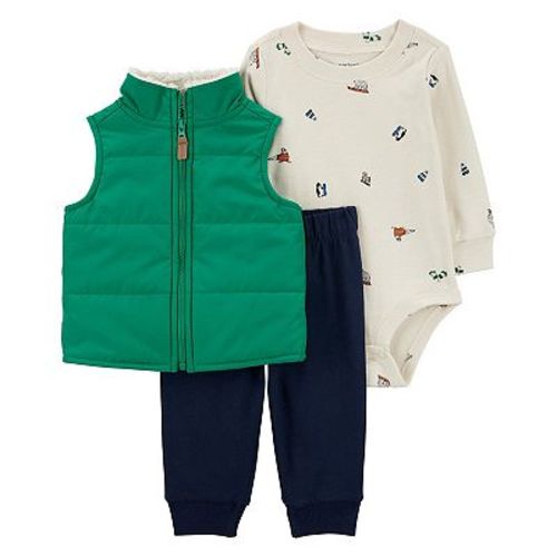 Baby Boy Carter's 3-Piece Long Sleeve Bodysuit, Vest & Pants Set