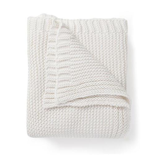 Organic Cotton Chunky Knit Throw Blanket - Ella Ivory
