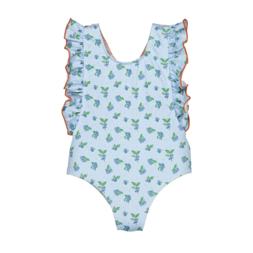 Blueberry Print Vichy Swimsuit, Multicolors - Paper Boat | Maisonette