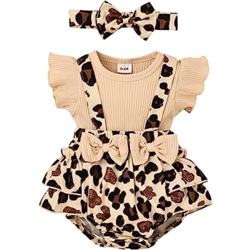 Baby Girl Clothes Newborn Infant Romper Cute Bow Dress Ruffle Sleeve Clothing One-piece Jumpsuit Summer Clothes Set