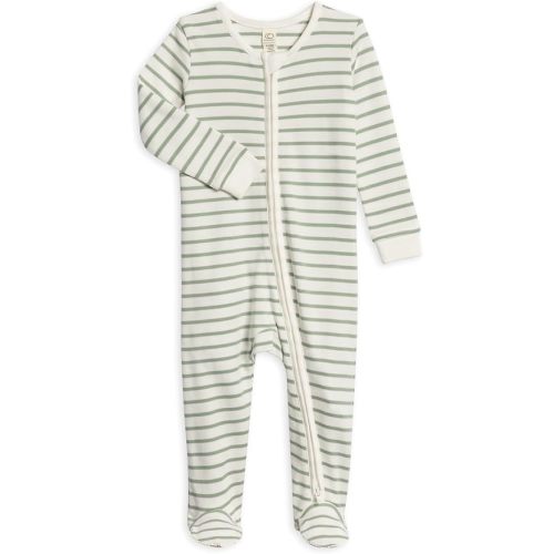 Colored Organics Baby Zip-Up Footed Sleeper with 2-Way Zipper - Newborn Organic Cotton Pajamas