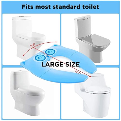 Gimars Upgrade Non-Slip Easily Removed Foldable Travel Potty Seat for Toddlers & Kids, Portable Toilet Seat Fits Most Toilets, Free Carry Bag - Blue