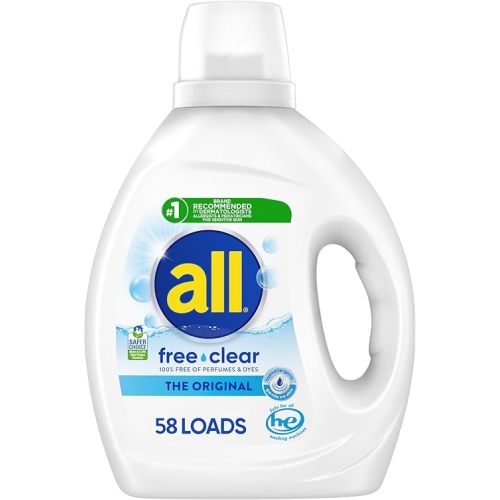 all® Liquid Laundry Detergent Free Clear for Sensitive Skin, 73 Ounce, 58 Loads