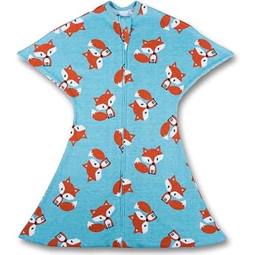 SleepingBaby Zipadee-Zip Transitional Swaddle Sack - Wearable Blanket with Zipper Convenience - Friendly Fox, X-Small (3-6 Month)