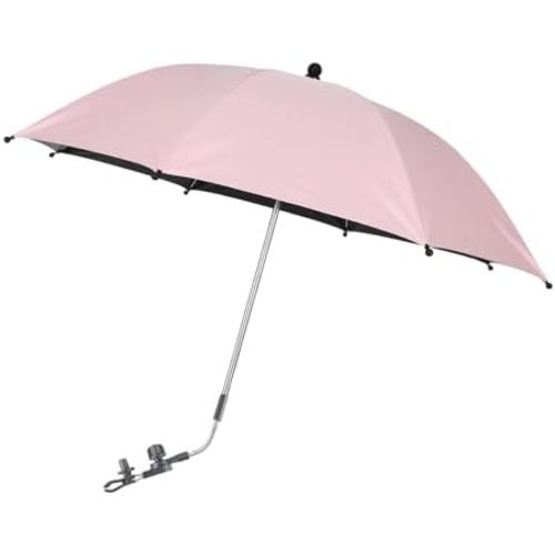 Baby Pram Umbrella with Adjustable Universal Clamp,Children Buggy Sun-Proof Parasol with Clip On UPF 50+ Great for Pushchair,Strollers