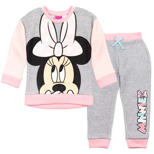 Disney Minnie Mouse Little Girls Fleece Sweatshirt and Pants Set Infant to Little Kid