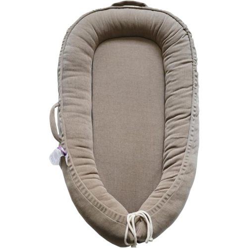 Infant Lounger, Baby Nest Cover for Baby Girls & Boys, Newborn Essentials for Baby 0-12 Months, 100% Cotton Breathable, Portable Travel Bed (Fields of Rye, Corduroy)
