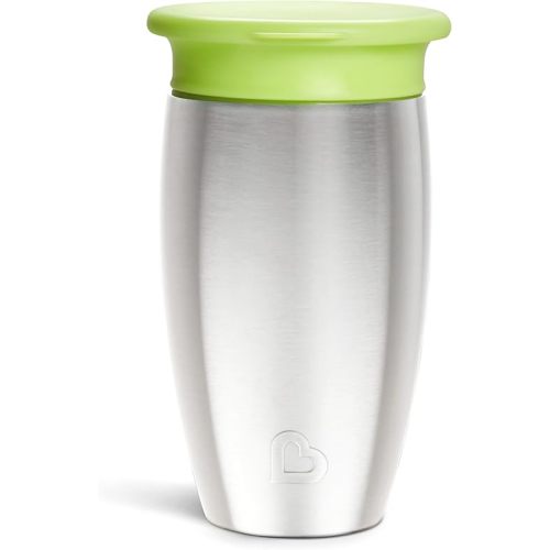 Munchkin Sippy Cup for Toddlers, Miracle 360 Stainless Steel, 10 Ounce, Green