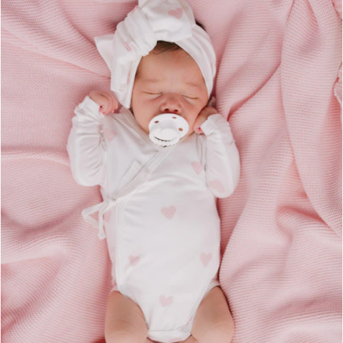 Kimono Onesie | Pink Hearts – Little and Fern