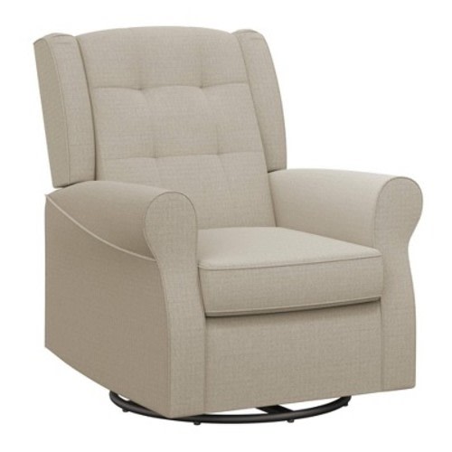 Baby Relax Eden Nursery Tufted Wingback Gliding Chair, Color: Cream