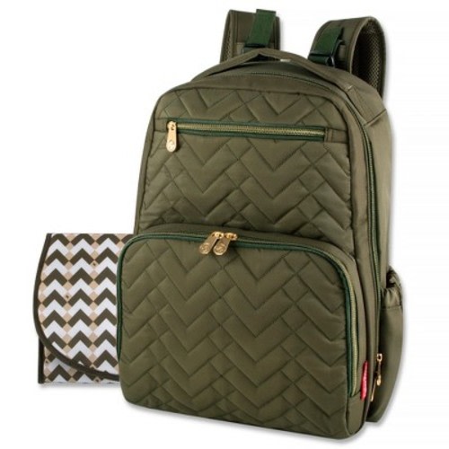 Fisher-Price Morgan Quilted Diaper Backpack - Olive