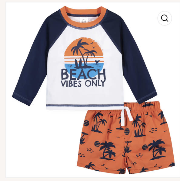 2-Piece Baby & Toddler Boys UPF 50+ Vacation Vibes Rash Guard & Swim T – Gerber Childrenswear