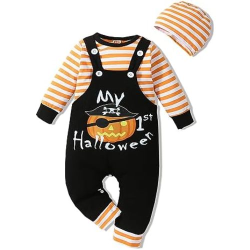VINUOKER 3pcs Baby Boy Halloween Thanksgiving Day Christmas Outfits Set