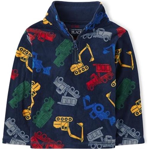 The Children's Place Baby Toddler Boys Warm Fleece Quarter Zip Pullover