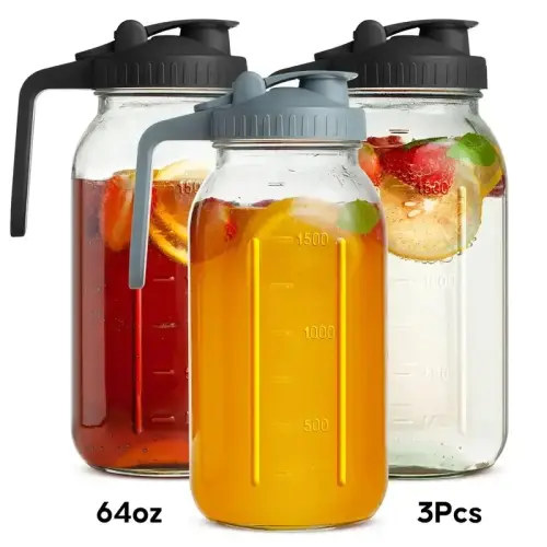 3PCS glass water kettle 64OZ, for breast milk
