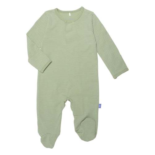 green tea skinny stripe CloudStretch™ magnetic footie – Magnetic Me