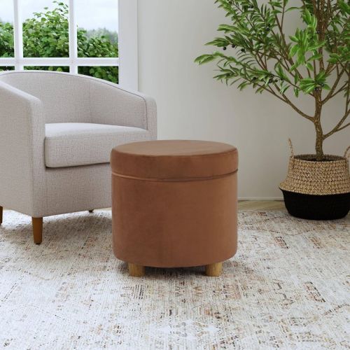 Round Storage Ottoman - Homepop