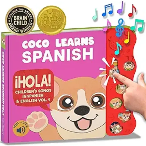 Vol. 1 | Musical Spanish Book & Bilingual Toy for Toddlers & Babies; Libros en Español para Niños; Spanish Baby Book & Children’s Book; Learn Spanish for Kids, Niñas, Niños, Bebes