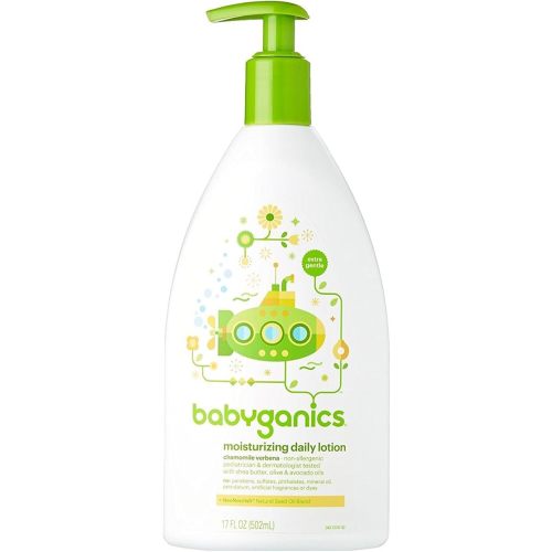 Babyganics Extra Gentle Moisturizing Daily Lotion, Chamomile Verbena, 17 Fluid Ounce (502 ml)