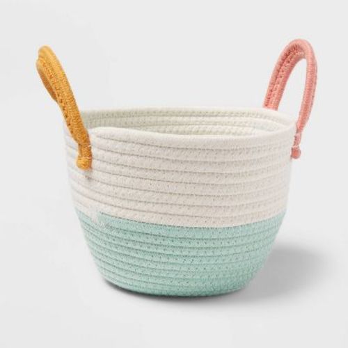 Small Color Block Kids' Coiled Rope White/light Green - Pillowfort™