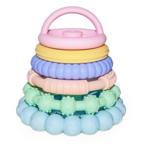 Sperric Premium Silicone Stacking Toy Teethers, Interactive and Fun Baby Stacking Toys - Teeth Soothing for 6-12 Month