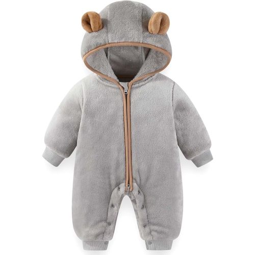 Fairy Baby Newborn Baby Bear Outfit Suit Thin Fleece Jumpsuit Romper Hooded Winter Clothes Snowsuit Coat Infant Girls Boys