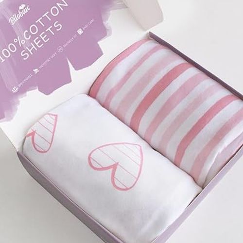 Bassinet Sheets Compatible with Baby Delight Beside Me Dreamer Bassinet, 2 Pack, Ultra Soft Bassinet Sheet for Baby, Pink Print