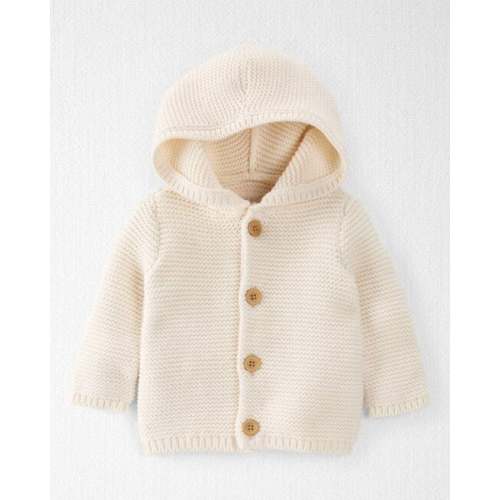 Baby Organic Cotton Signature Stitch Cardigan - Cream - Little Planet | Carter's