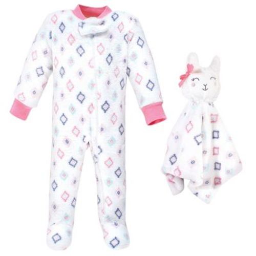 Hudson Baby Infant Girl Flannel Plush Sleep And Play And Security Toy, Llama, 0-3 Months