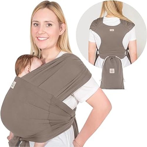 KeaBabies Infant Baby Wrap Carrier, Easy-Wearing, Adjustable Baby Sling Holder, Baby Carrier Newborn to Toddler (Copper Gray)