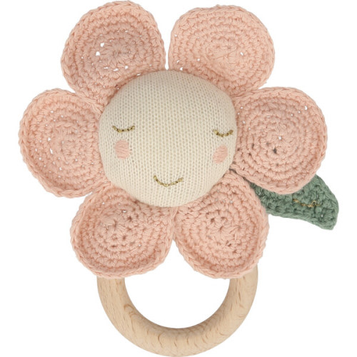Peach Daisy Baby Rattle - Meri Meri | Maisonette