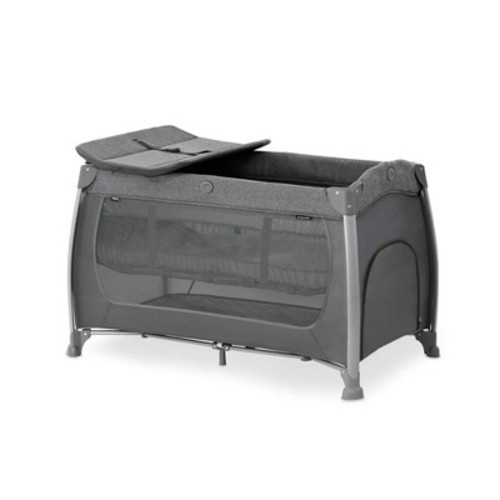 hauck Play N Relax Center Lightweight Portable Playard with Removable Bassinet, Baby Changing Station, and Travel Bag, Melange Charcoal