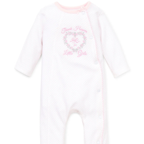 Little Me Clothes for Baby Girls' 100% Cotton Scratch-Free Tag Footie Sleeper, Preemie to 9 Months