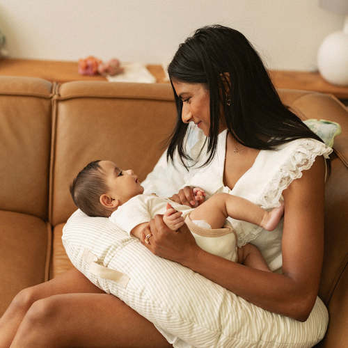 Feeding Pillow in Olive – Soft Organic Cotton – Bubnest Australia