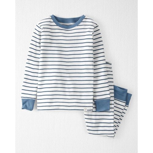 Baby 2-Piece Organic Cotton PJs - 18M - Blue Stripe