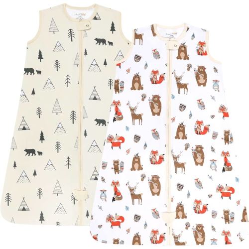 Mama Cheetah Baby Sleep Sack 0.5 TOG, Organic Cotton Baby Wearable Blanket with Two-Way Zipper, Swaddle Transition Baby Sleeping Bag for Newborn Infant Toddler Boy Girl, 0-6 Months