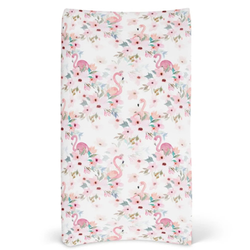 Flamingo Floral Changing Pad Cover