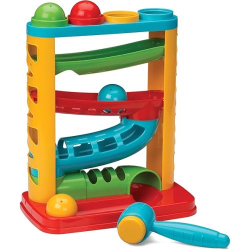Infantino Bop & Drop Ball Tower - STEAM Educational Play, Hand-Eye Coordination Skills, and Cause and Effect Play for Babies & Toddlers, 12M+