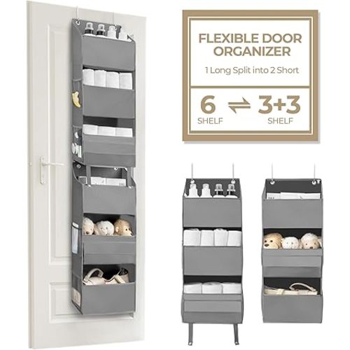GRANNY SAYS 6-Shelf Over The Door Organizer, Door Hanging Organizer, Over The Door Storage Organizer, Closet Door Organizer, Back of Door Organizer, Organizers and Storage for Bedroom, Bathroom, Gray
