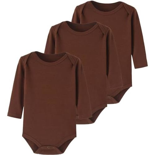 Enfants Chéris Baby Long Sleeve Bodysuit Newborn-24 Months 100% Cotton Pack of 3