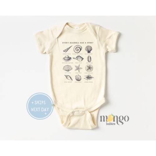 Every Seashell Has A Story Baby Onesies® Brand for Newborn gift for Baby Shower Gift for Girl Clothes Baby Girls Summer Beach Tshirt 1295