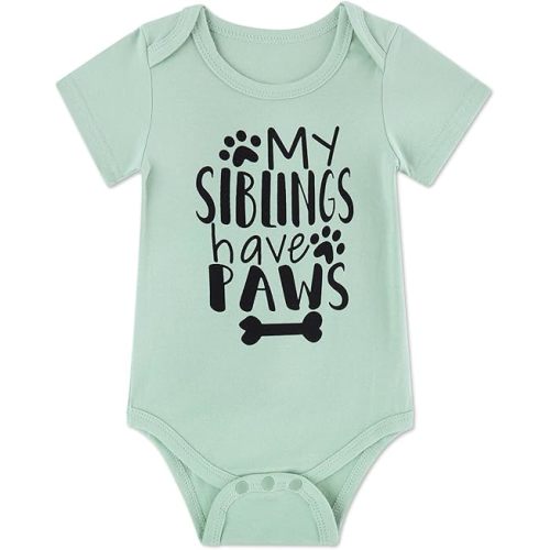 Funnycokid Baby Boys Girls Bodysuit Funny Newborn Romper Short Sleeve Infant Neutral Outfits Jumpsuit 0-12 Months