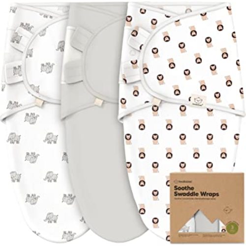 3-Pack Organic Baby Swaddle Sleep Sacks - Newborn Swaddle Sack, Ergonomic Baby Swaddles 0-3 Months, Swaddles for Newborns, Baby Sleep Sack, Baby Swaddle Blanket Wrap, Baby Essentials(The Wild 2)