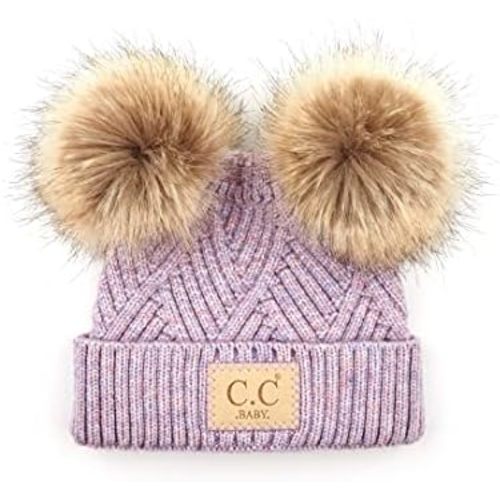 Funky Junque Baby Beanie Hat - Soft Knit Winter Cap with Double Pom Pom - Easter Pastels, Classic Solids, Value Packs