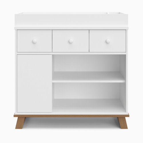 Storkcraft Modern Nursery Changing Table Dresser - White/Vintage Driftwood